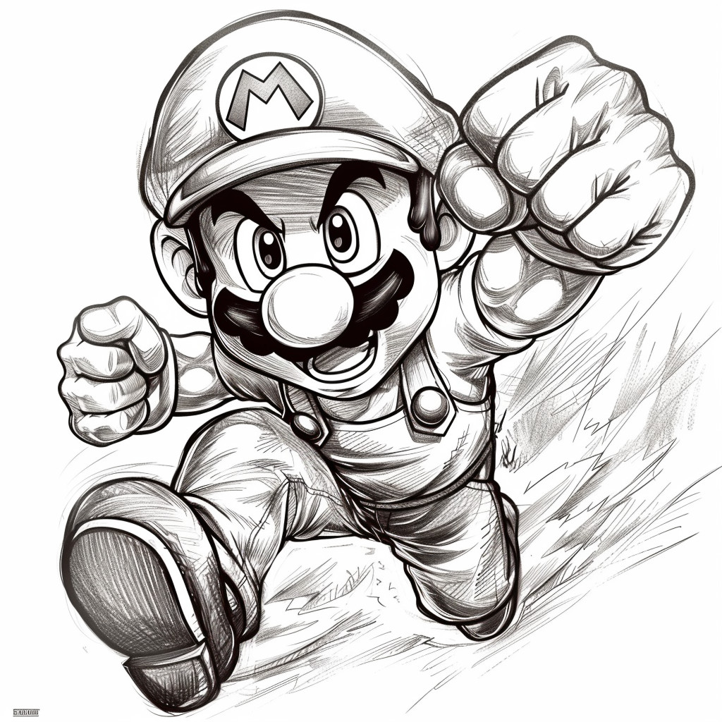 Desenho do super mario bros para colorir