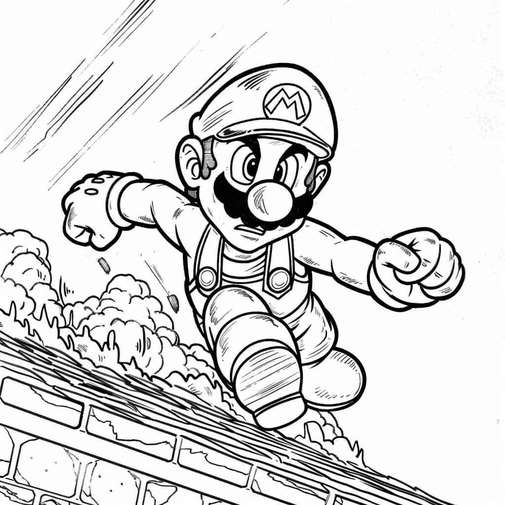 Desenho do super mario bros para colorir