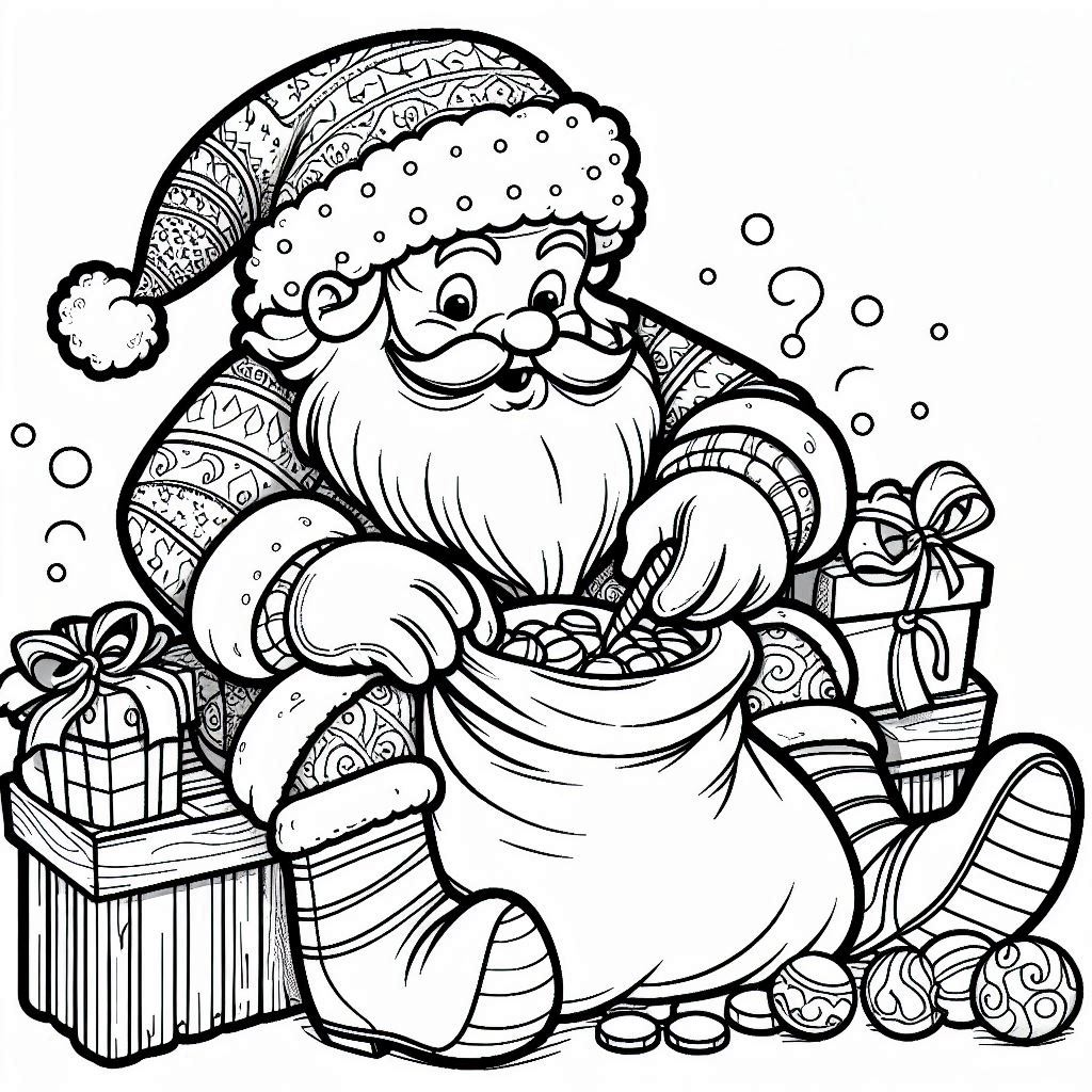 Desenho para colorir do papai noel