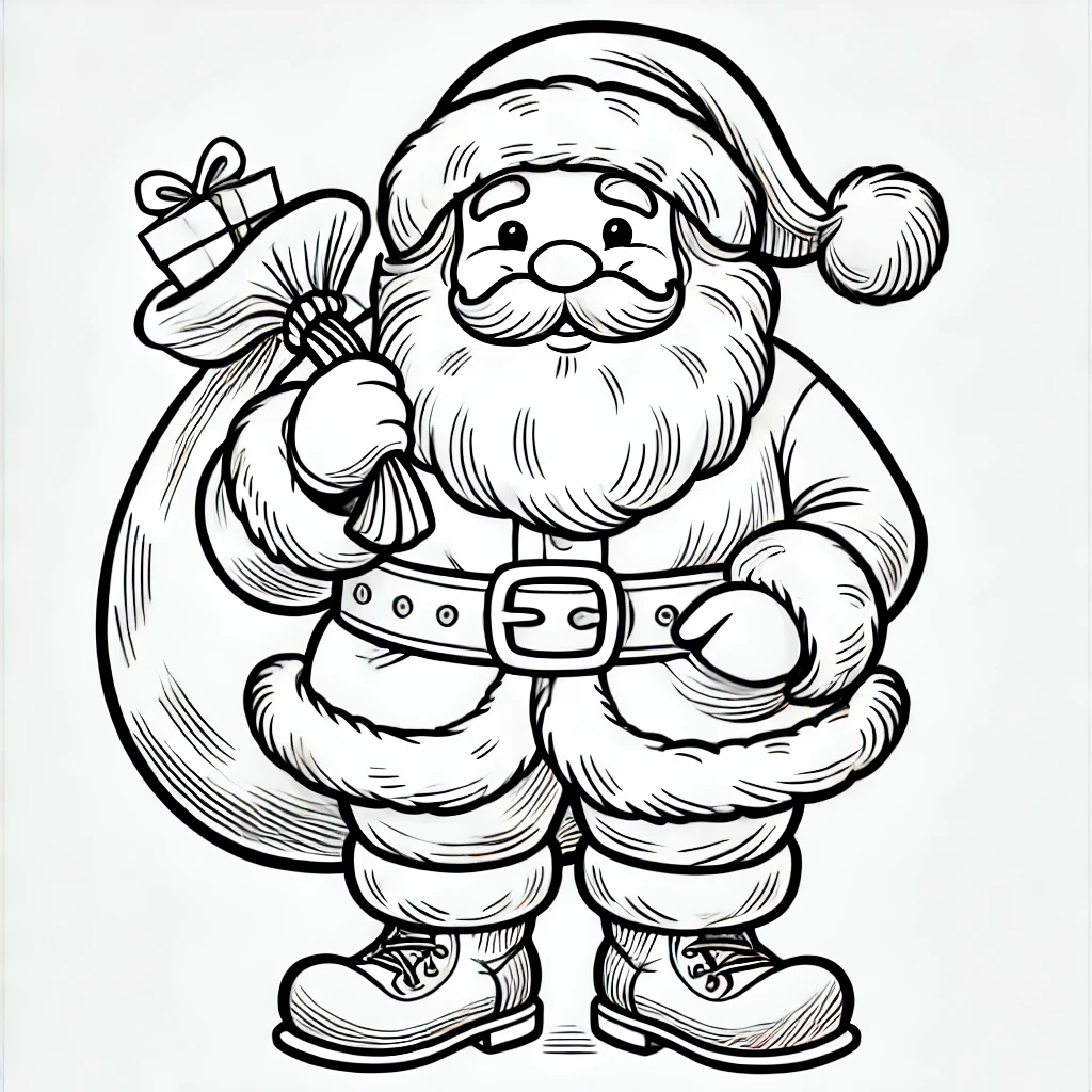 Desenho para colorir do papai noel
