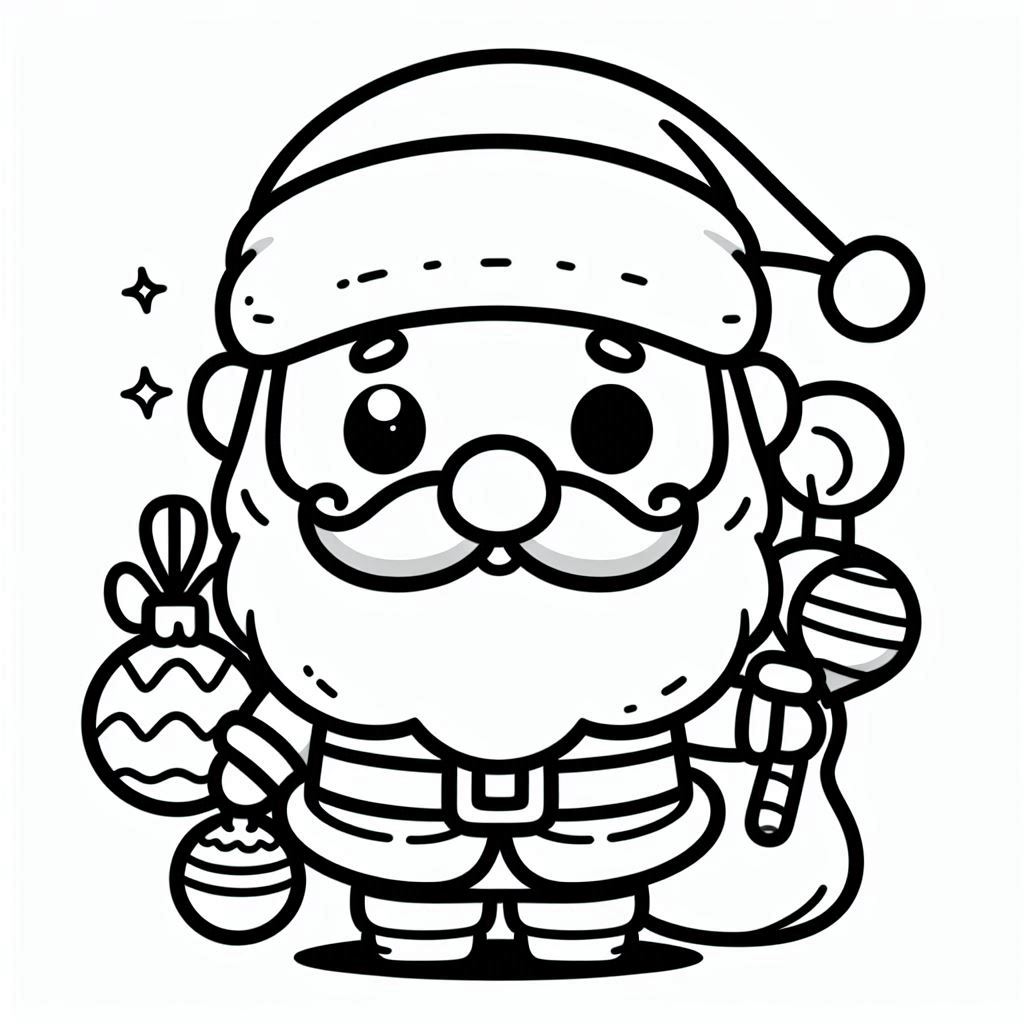 Desenho para colorir do papai noel