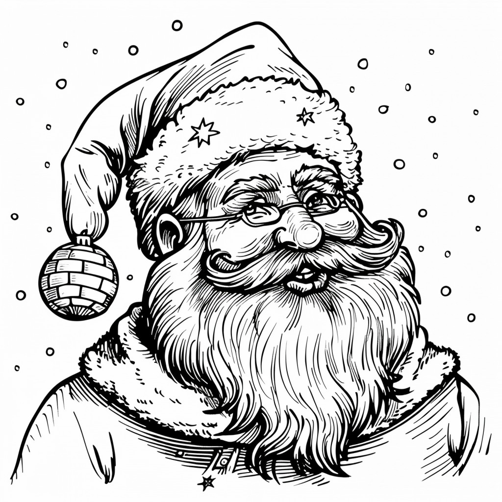 Desenho para colorir do papai noel