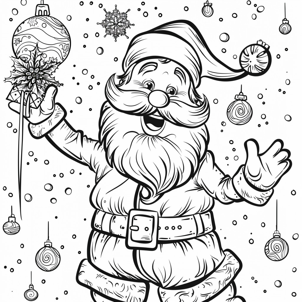 Desenho para colorir do papai noel