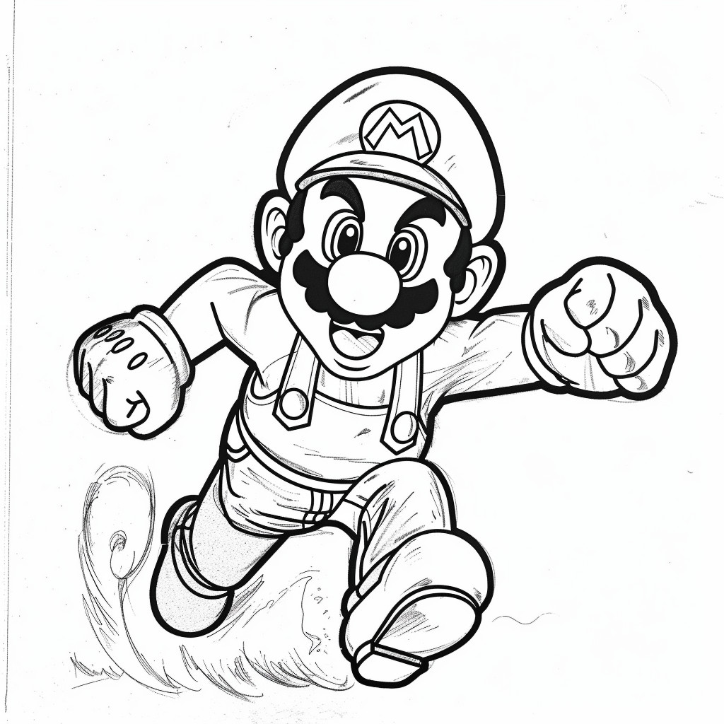 Desenho para colorir do super mario bros no background