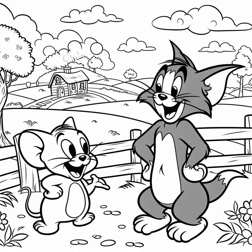 desenho para colorir tom e jerry