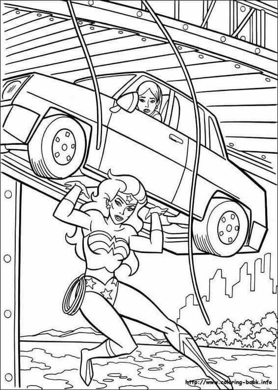 Desenho da mulher maravilha para colorir e imprimir