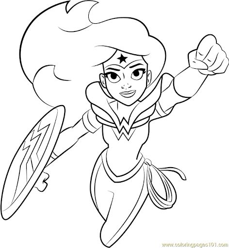Desenho da mulher maravilha para colorir e imprimir