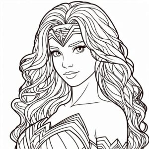 Desenho da mulher maravilha para colorir e imprimir
