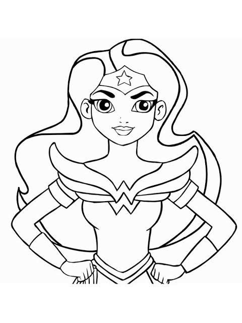 Desenho da mulher maravilha para colorir e imprimir