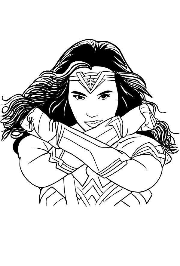 Desenho da mulher maravilha para colorir e imprimir