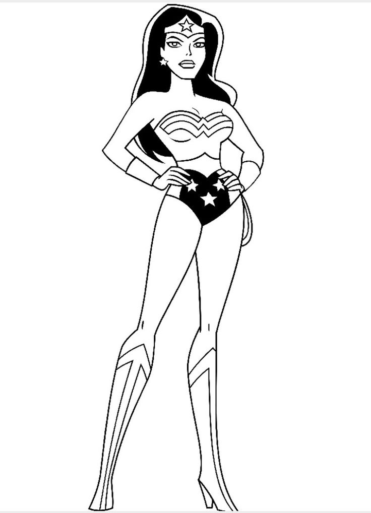 Desenho da mulher maravilha para colorir e imprimir