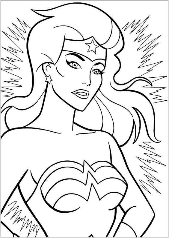 Desenho da mulher maravilha para colorir e imprimir