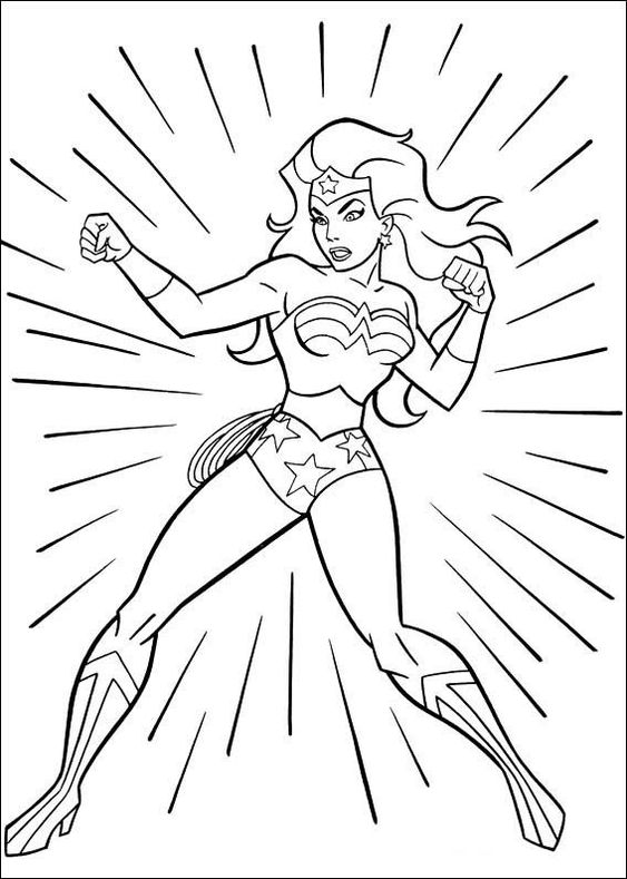 Desenho da mulher maravilha para colorir e imprimir