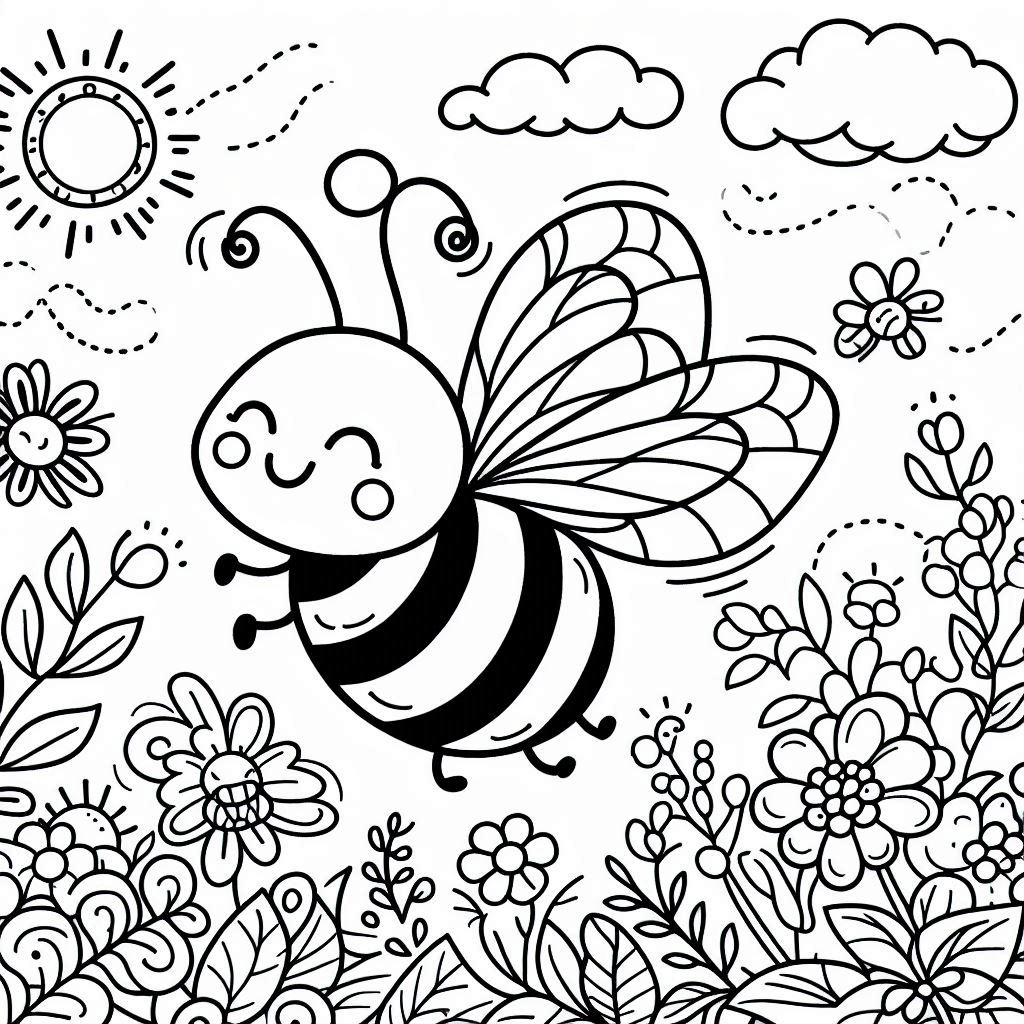 Desenho do abelha para colorir e imprimir