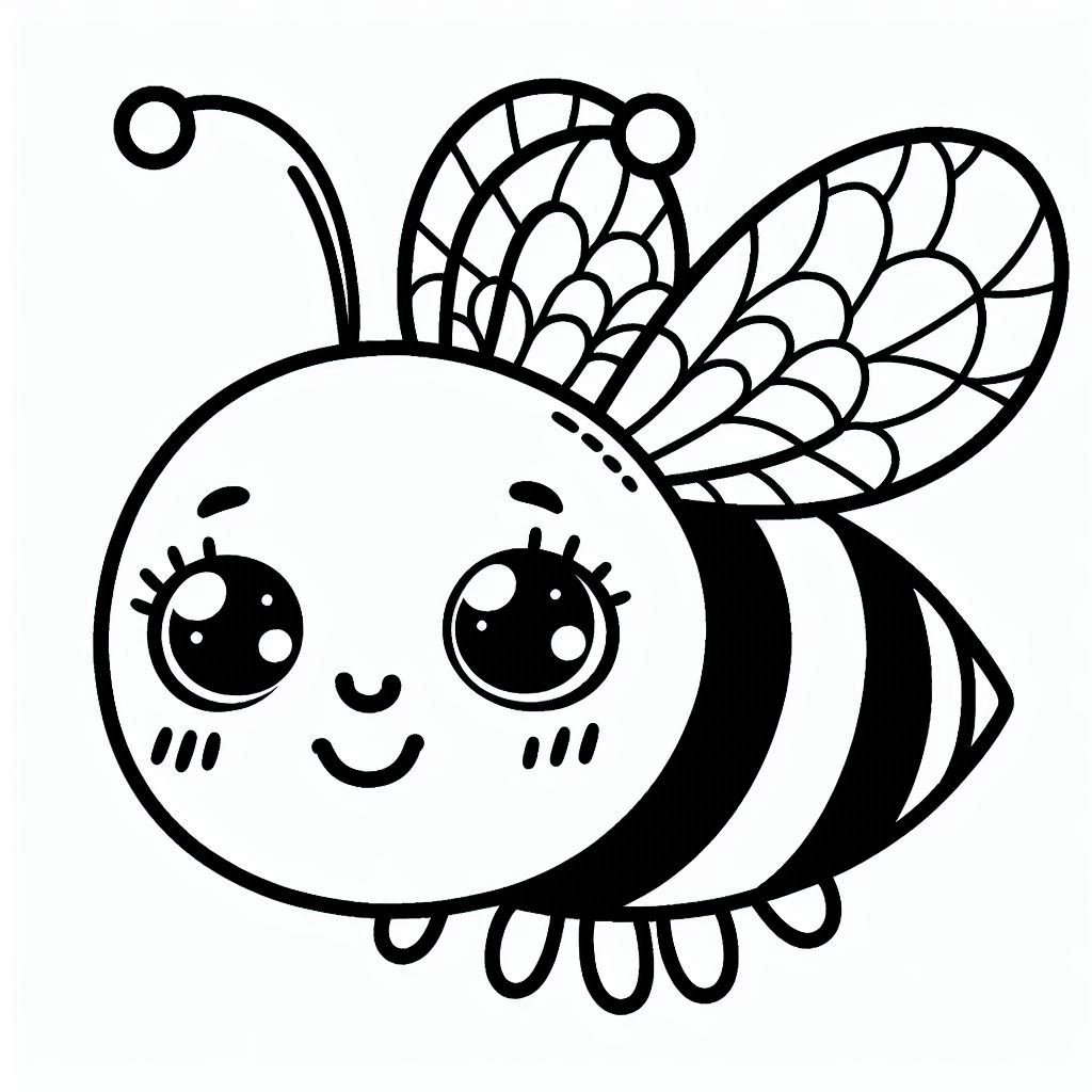 Desenho do abelha para colorir e imprimir