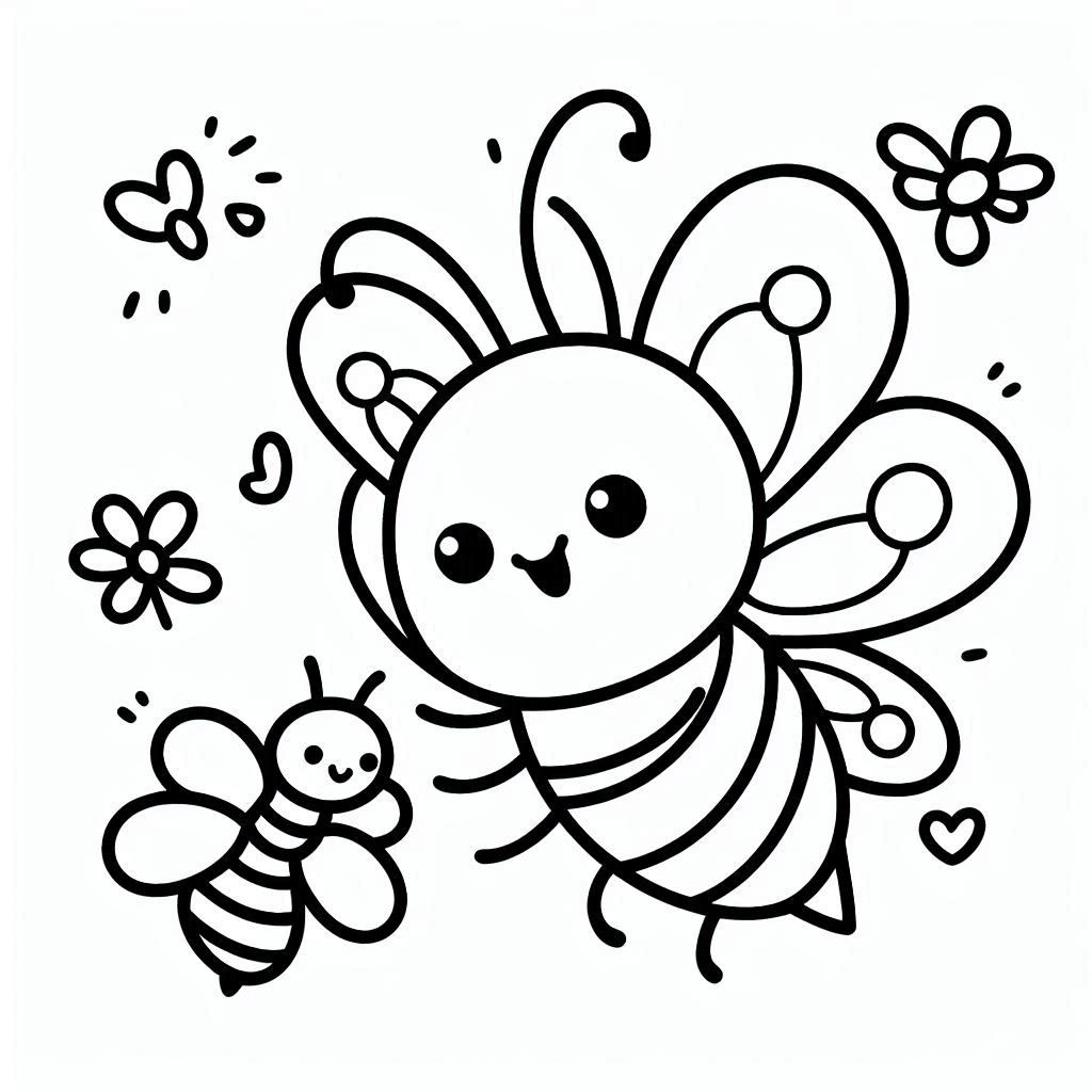 Desenho do abelha para colorir e imprimir
