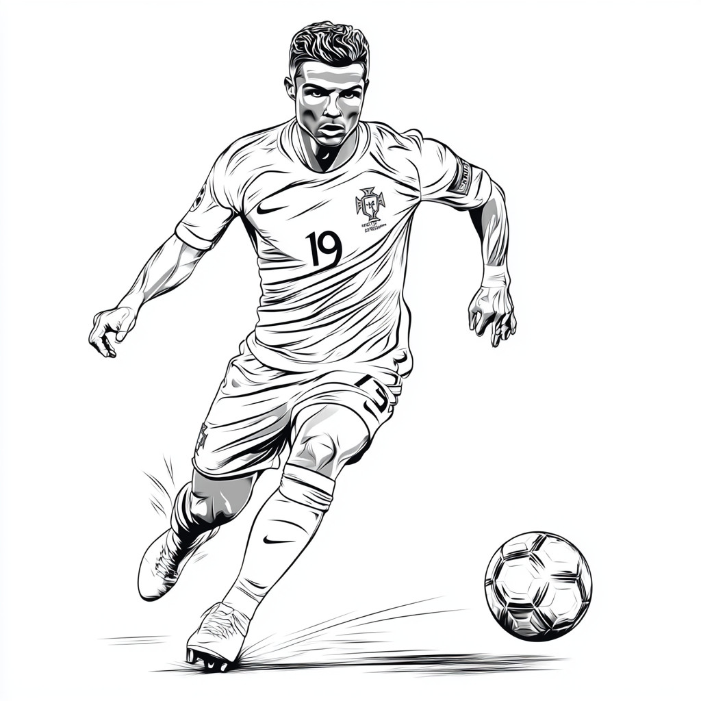 desenho para colorir do cristiano ronaldo