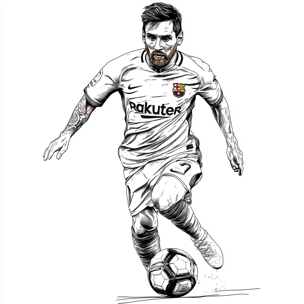 Desenho do lionel messi em barcelona para imprimir e colorir