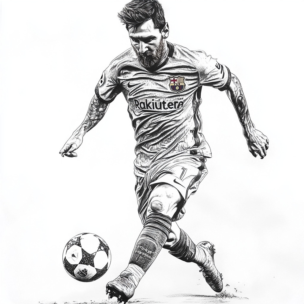Desenho do lionel messi em barcelona para imprimir e colorir