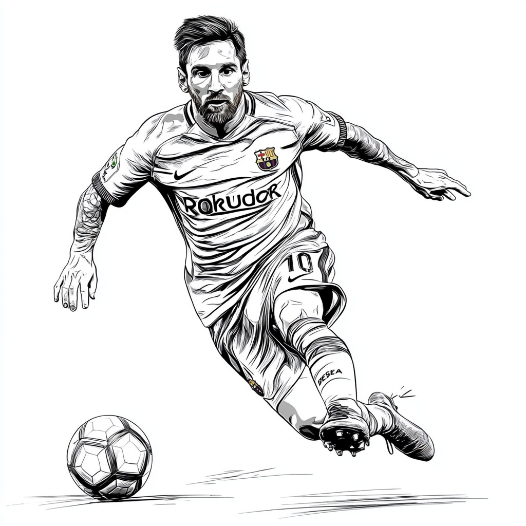 Desenho do lionel messi em barcelona para imprimir e colorir