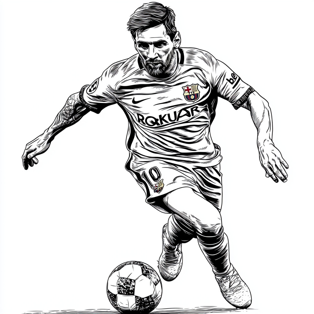 Desenho do lionel messi em barcelona para imprimir e colorir