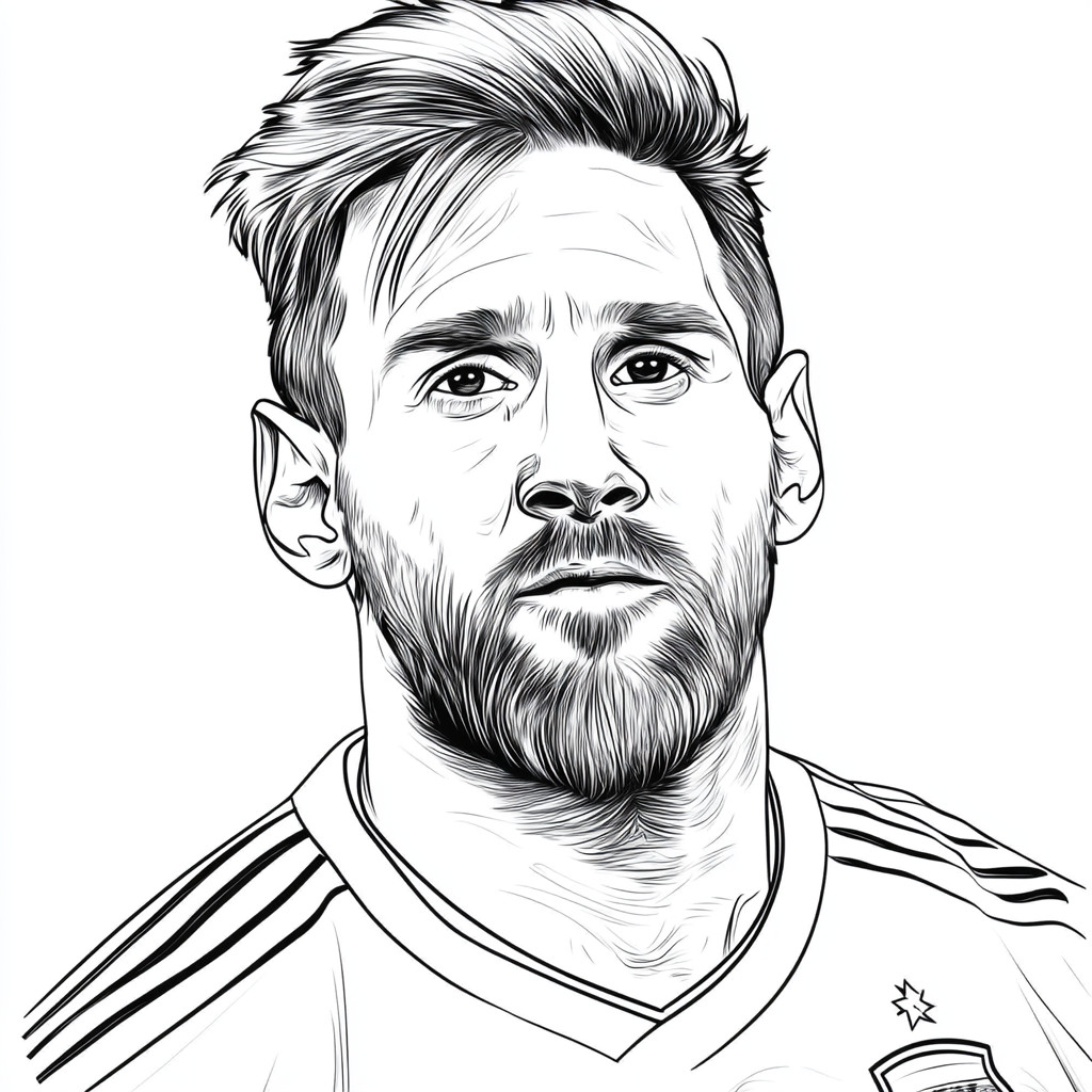 Desenho do lionel messi para imprimir e colorir