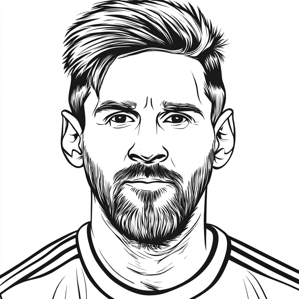 Desenho do lionel messi para imprimir e colorir