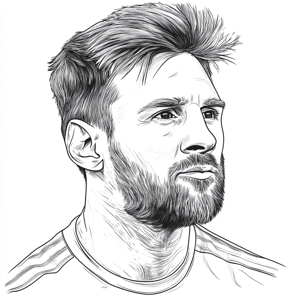 Desenho do lionel messi para imprimir e colorir