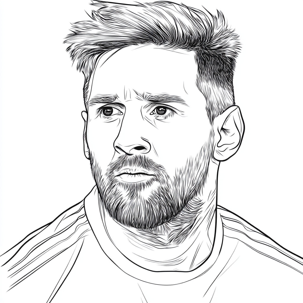 Desenho do lionel messi para imprimir e colorir
