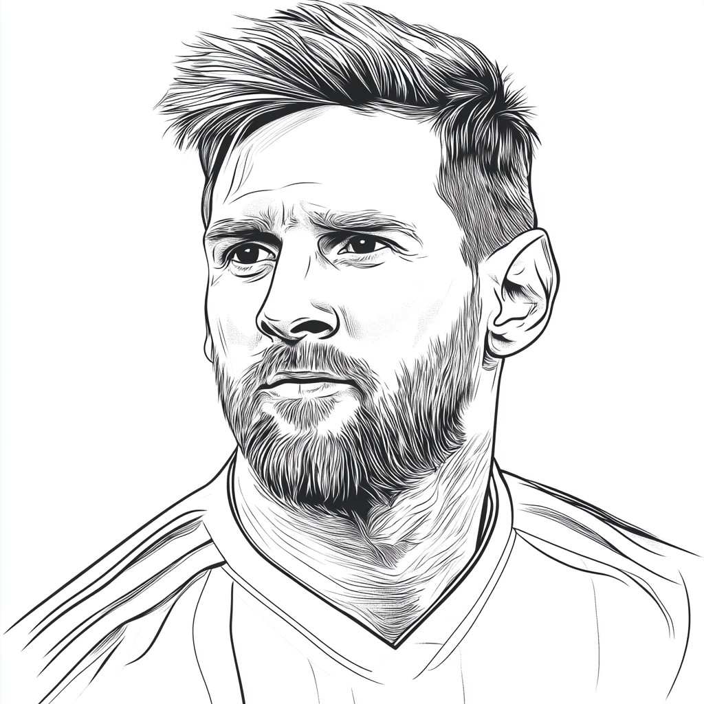 Desenho do lionel messi para imprimir e colorir