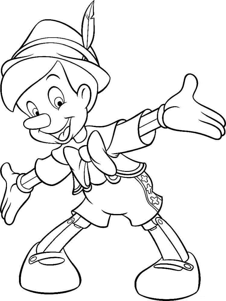 Desenho do pinoquio para colorir e imprimir