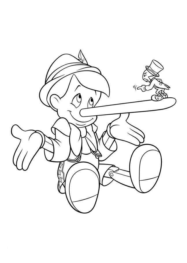 Desenho do pinoquio para colorir e imprimir
