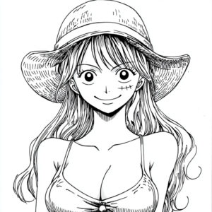 Desenho da nami one piece para colorir e imprimir