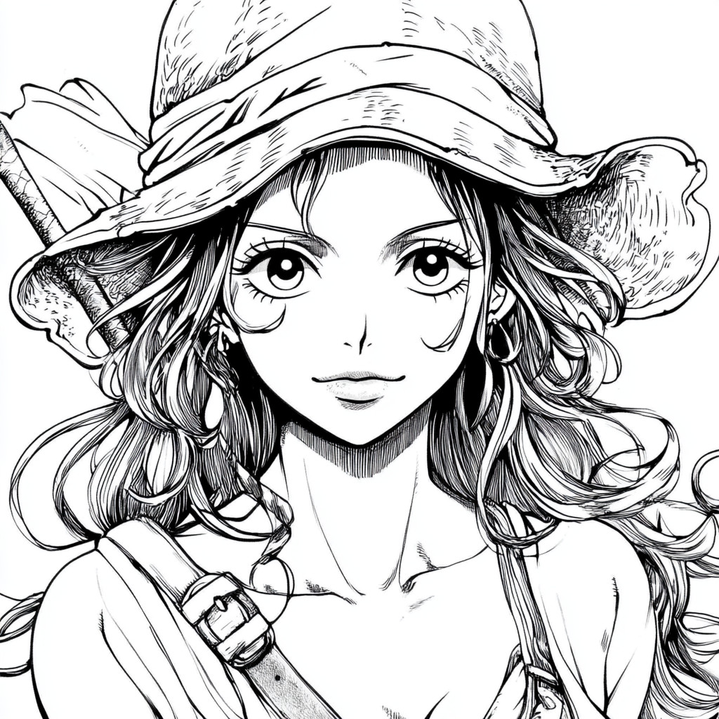 Desenho da nami one piece para colorir e imprimir