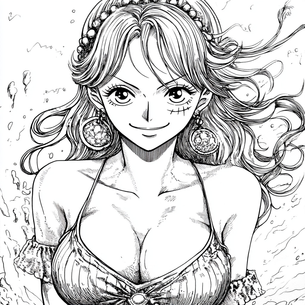 Desenho da nami one piece para colorir e imprimir