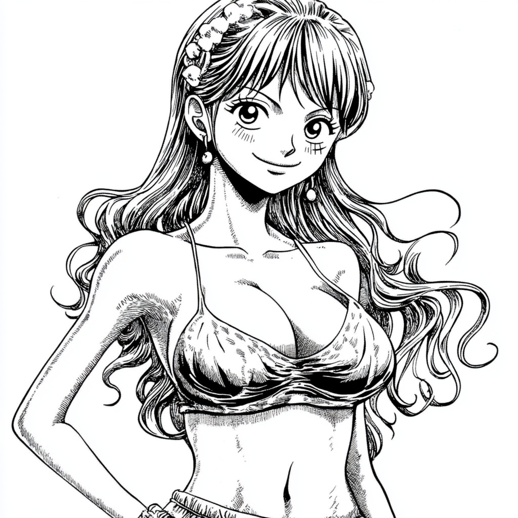 Desenho da nami one piece para colorir e imprimir
