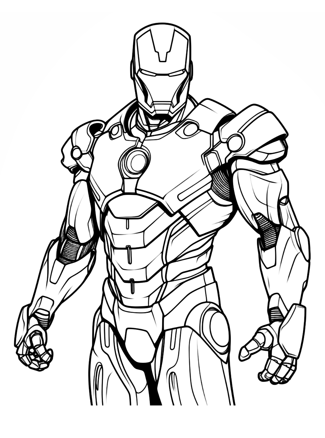Desenho do homem de ferro para colorir e imprimir