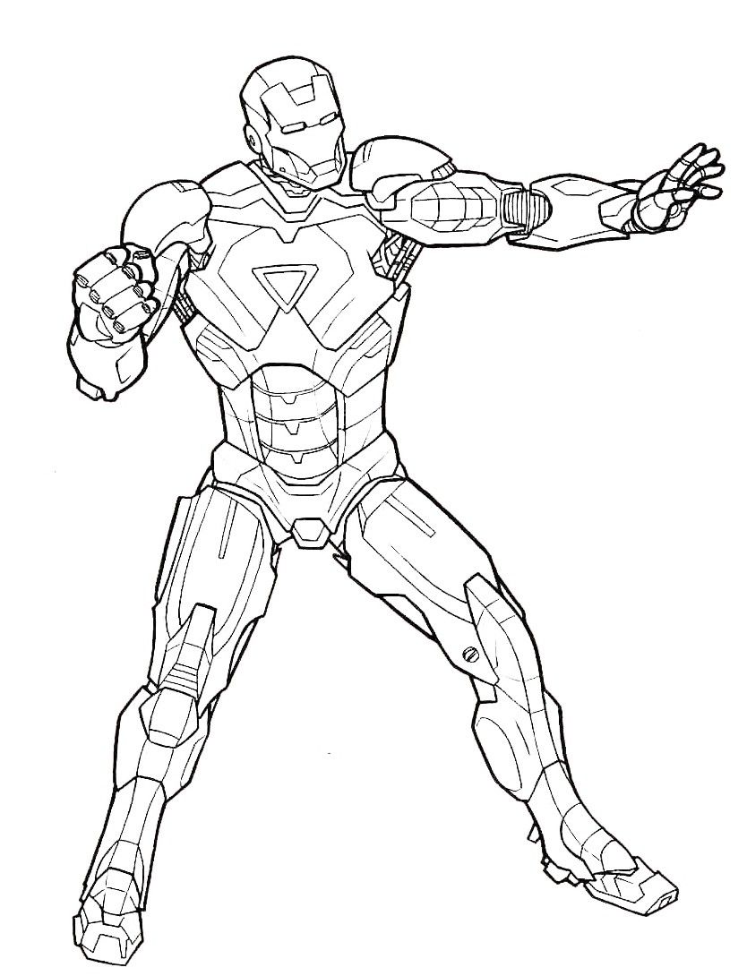 Desenho do homem de ferro para colorir e imprimir
