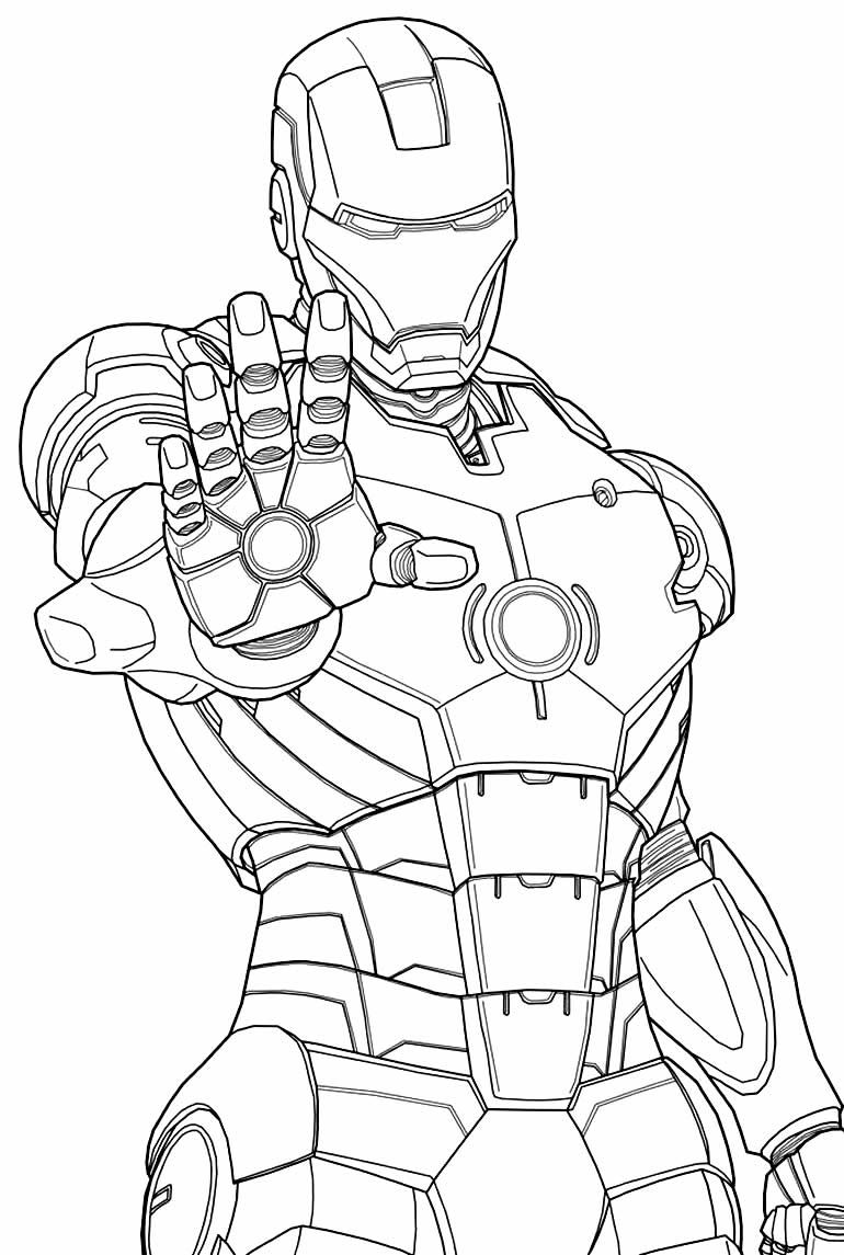 Desenho do homem de ferro para colorir e imprimir