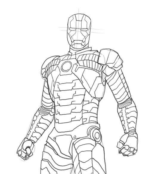 Desenho do homem de ferro para colorir e imprimir