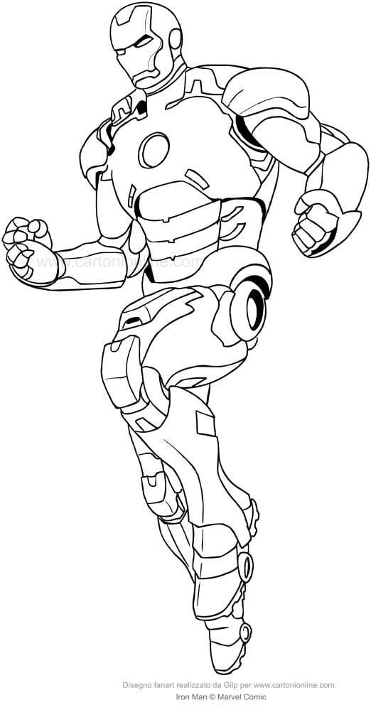 Desenho do homem de ferro para colorir e imprimir