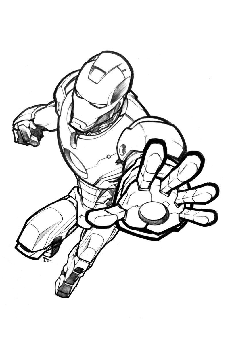 Desenho do homem de ferro para colorir e imprimir
