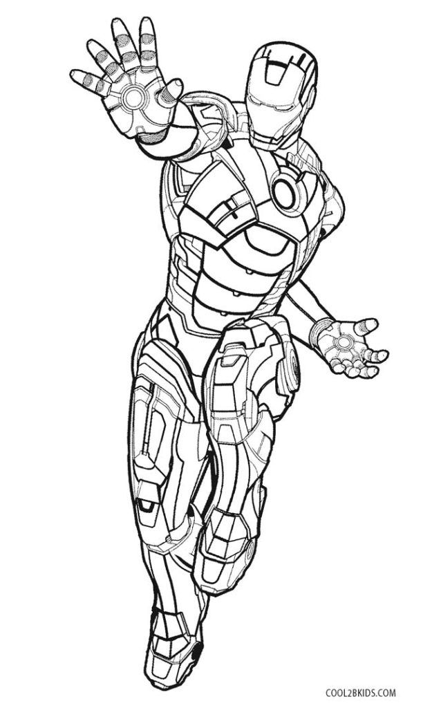 Desenho do homem de ferro para colorir e imprimir