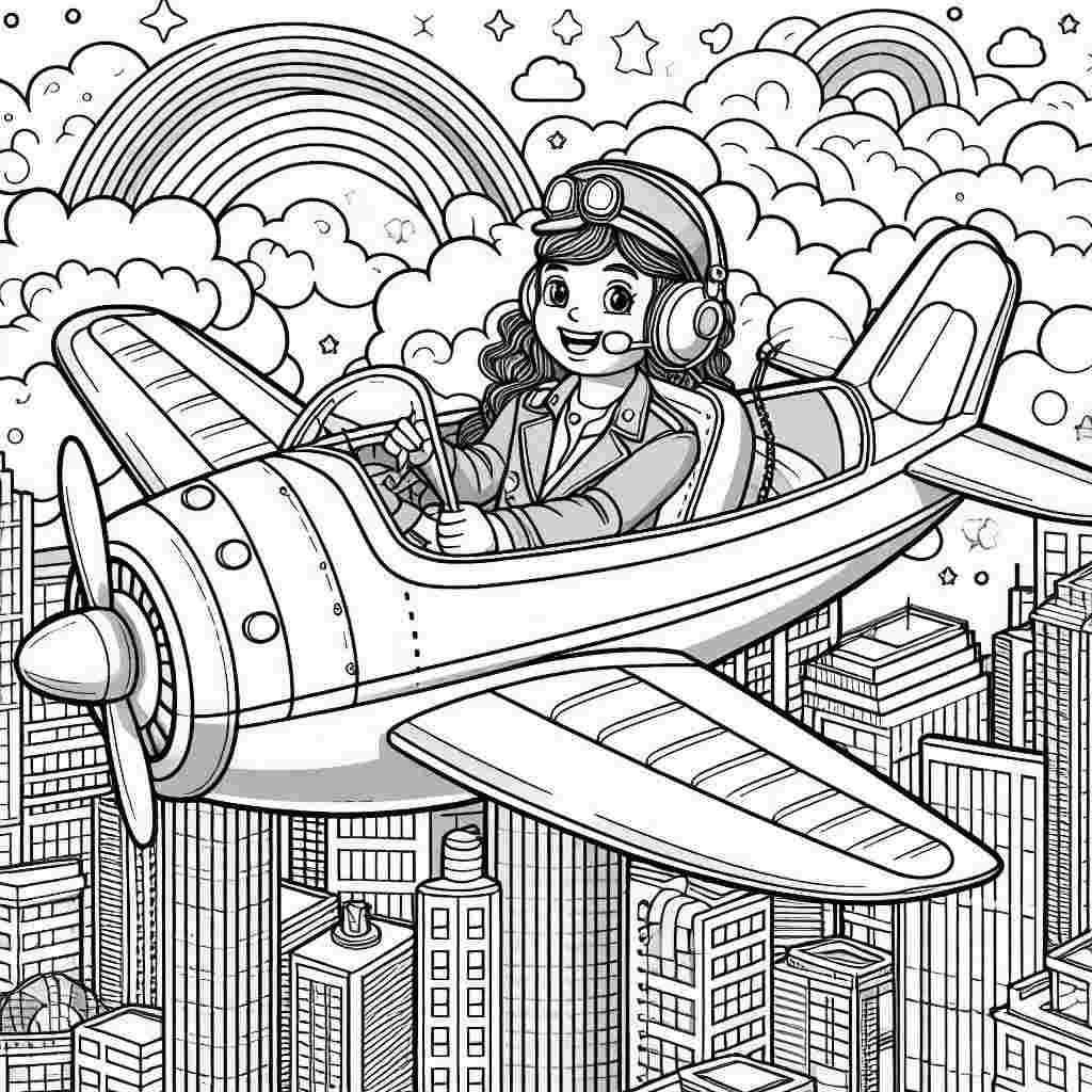 Desenho do aviao para colorir e imprimir
