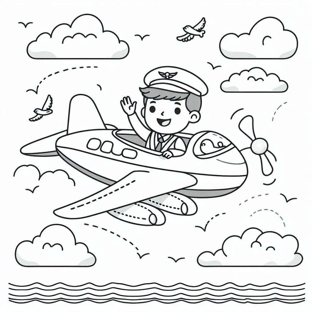 Desenho do aviao para colorir e imprimir
