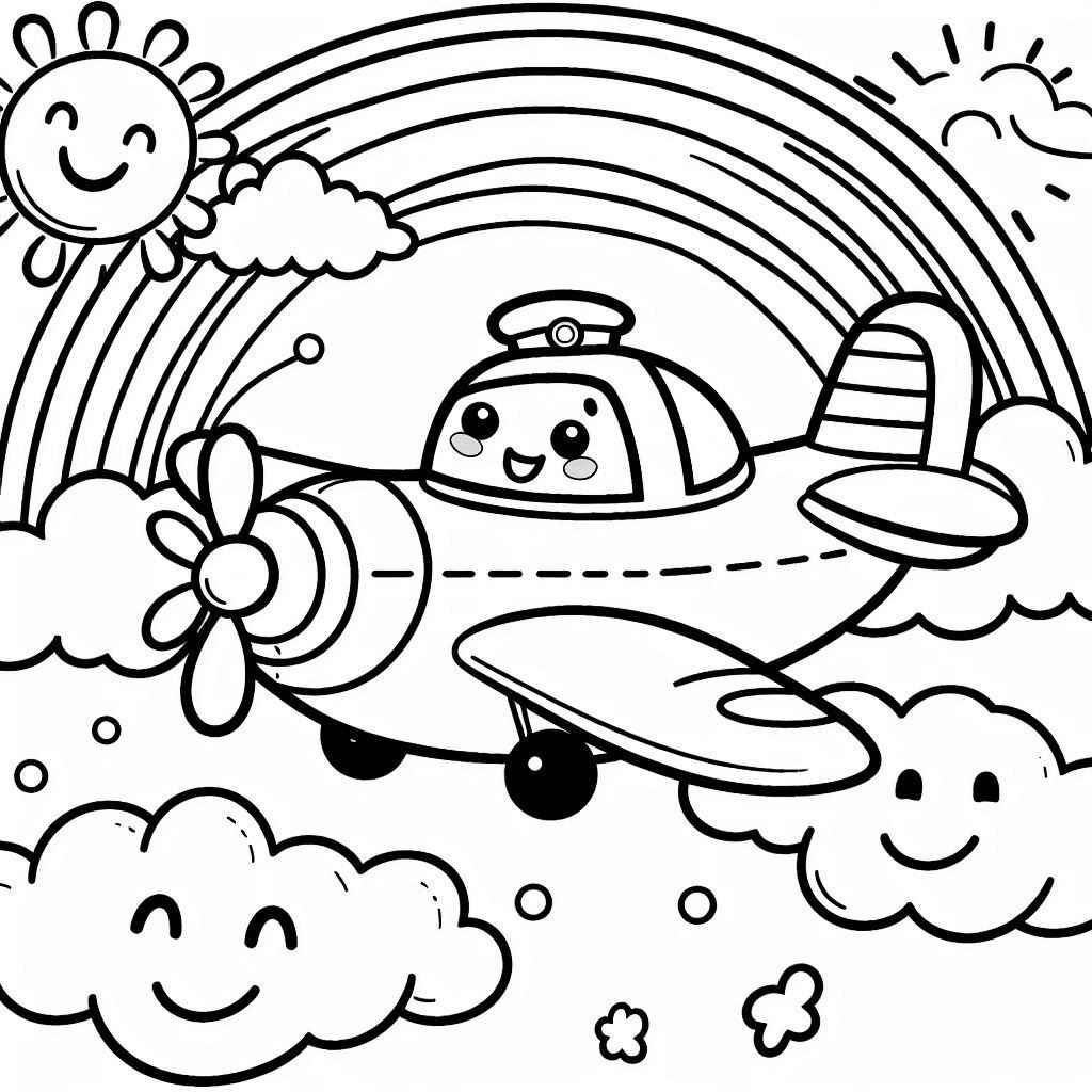 Desenho do aviao para colorir e imprimir