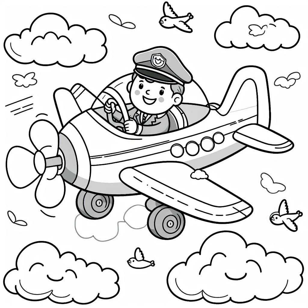 Desenho do aviao para colorir e imprimir