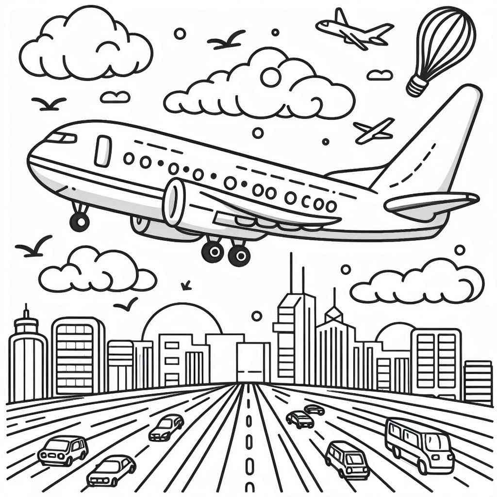 Desenho do aviao para colorir e imprimir