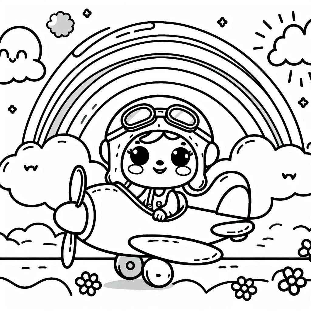 Desenho do aviao para colorir e imprimir