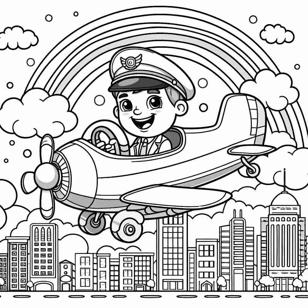 Desenho do aviao para colorir e imprimir
